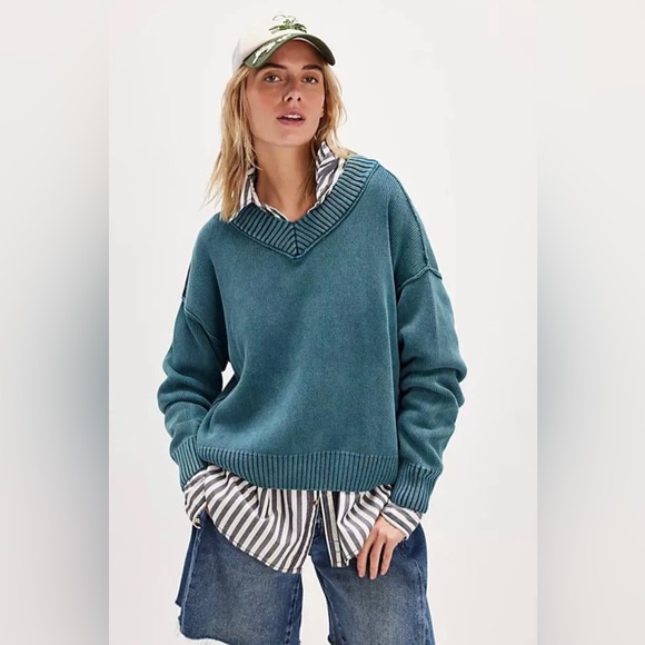 free people high street pullover shaded spruce - Picture 7 of 12